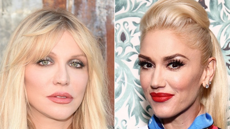 Courtney Love and Gwen Stefani split image