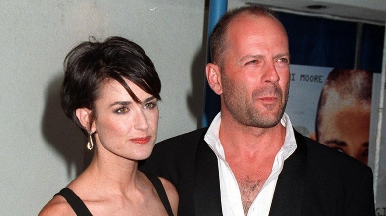 Demi Moore Bruce Willis posing