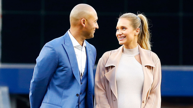 Derek Jeter and Hannah Davis smiling