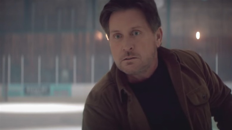 Emilio Estevez on ice rink