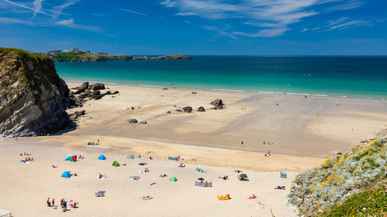 Lusty Glaze Beach in Cornwall, UK