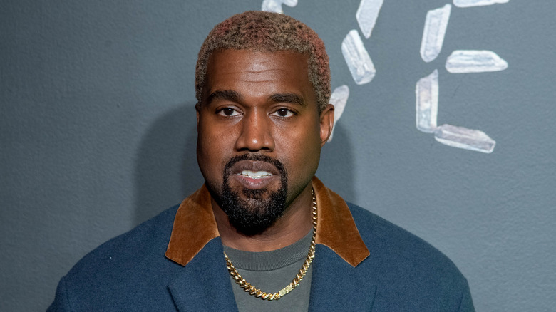Kanye West with discolored hair.