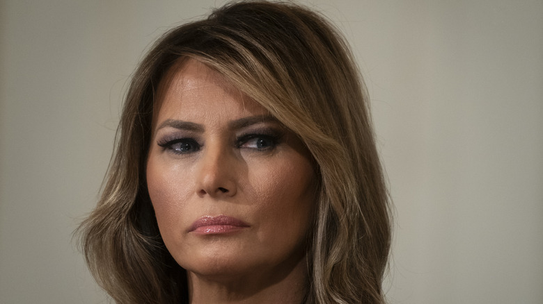 Melania Trump looks upset