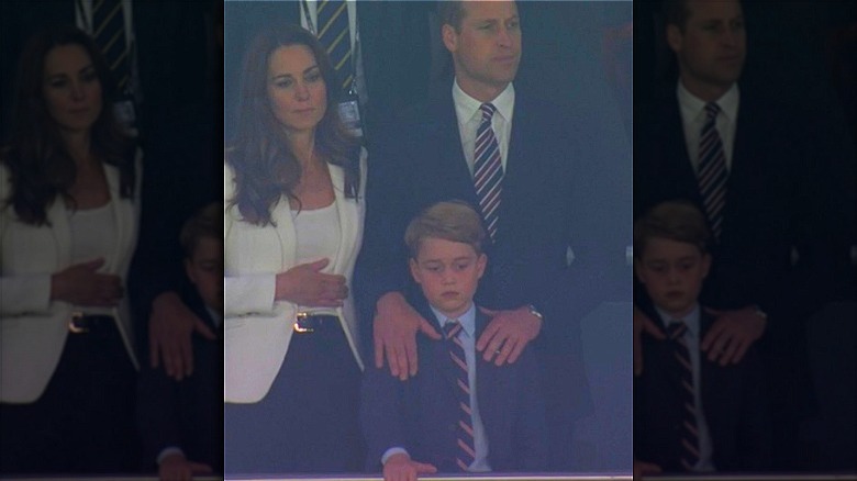 Prince William comforting Prince George at Euro 2020