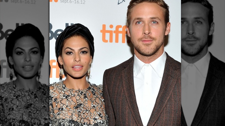 Eva Mendes and Ryan Gosling smiling