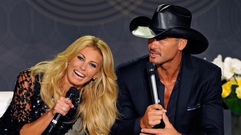 Faith Hill and Tim McGraw speak at a conference