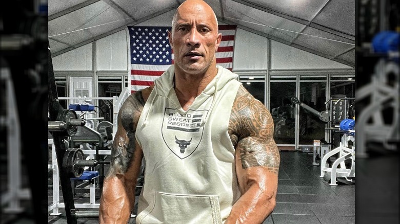 Dwayne The Rock Johnson at the gym