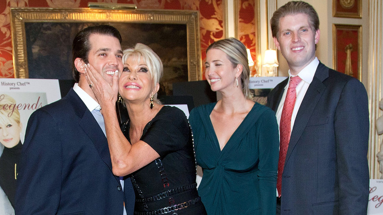 Ivana Trump with children Don Jr., Ivanka, and Eric