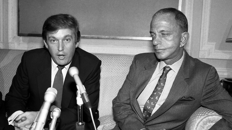 Donald Trump and Roy Cohn doing press