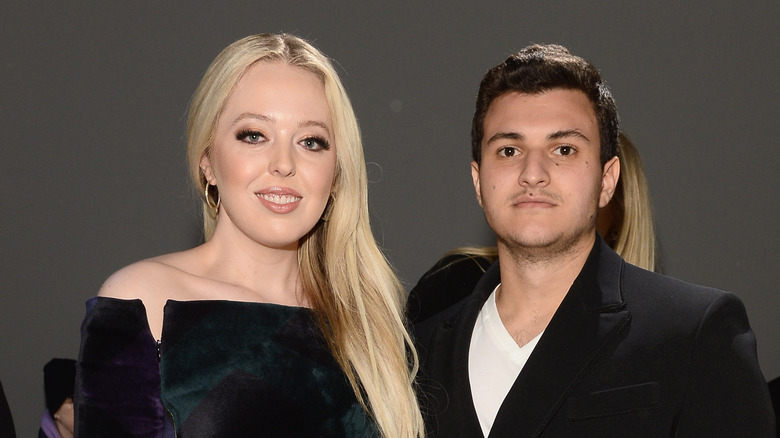 Tiffany Trump posing with Michael Boulos