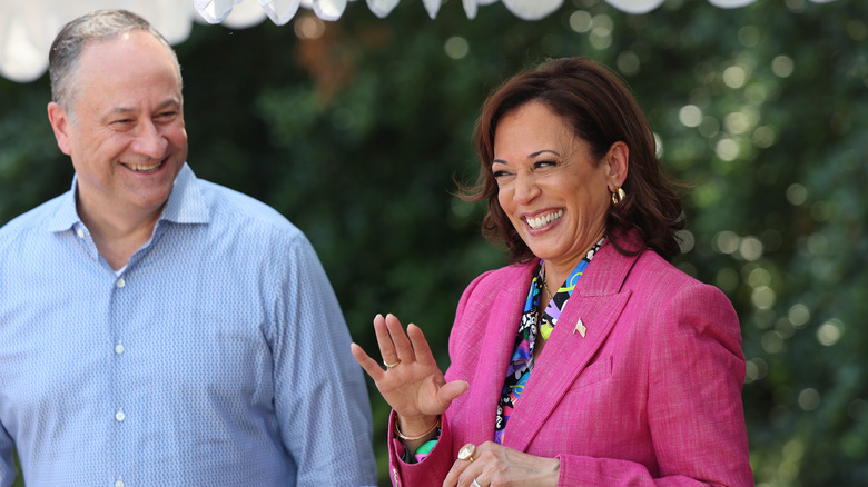 Doug Emhoff Kamala Harris laughing