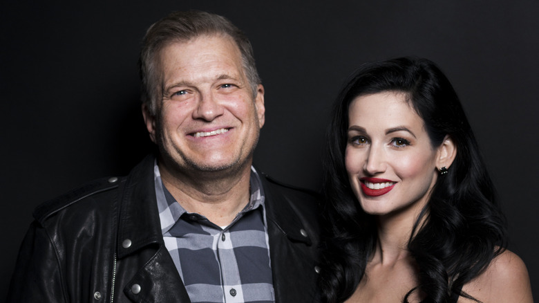 Drew Carey poses with Amie Harwick