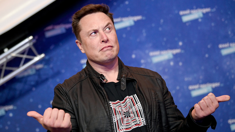 Elon Musk pulling a face