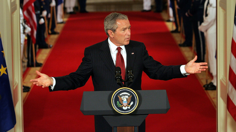 George W. Bush gesturing