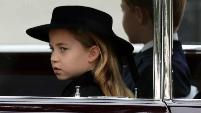 Princess Charlotte riding in car