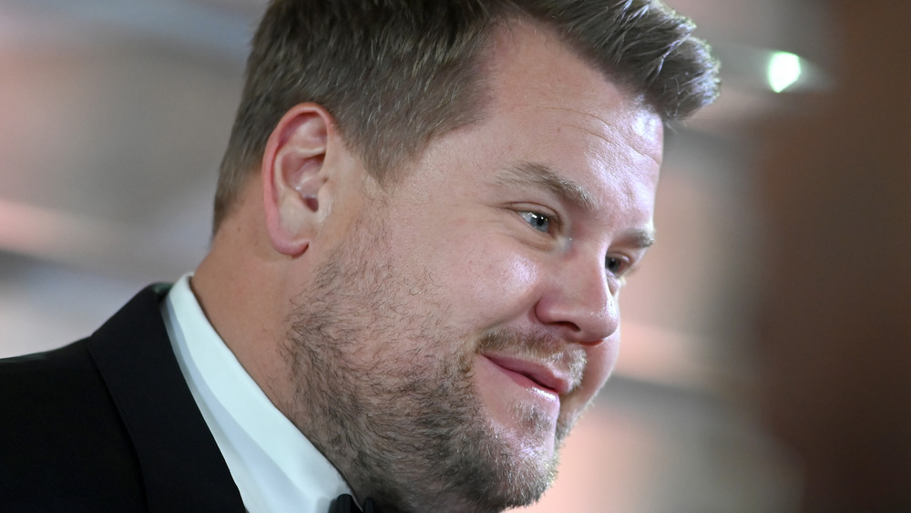 James Corden looking serious