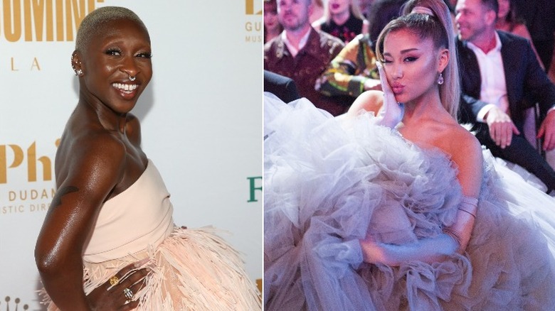 Cynthia Erivo and Ariana Grande smiling