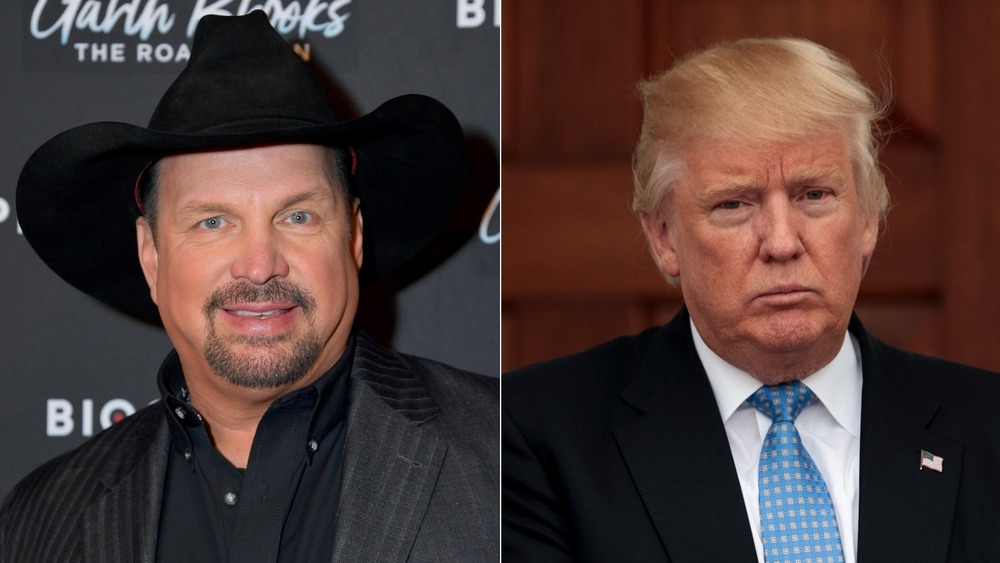 Garth Brooks and Donald Trump posing