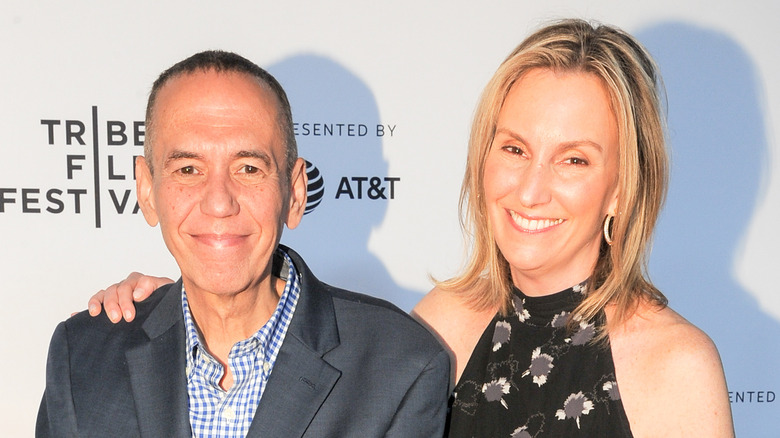 Gilbert Gottfried on the red carpet with Dara Kravitz