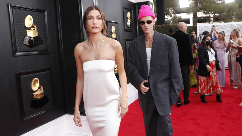 Hailey Baldwin with Justin Bieber on the red carpet