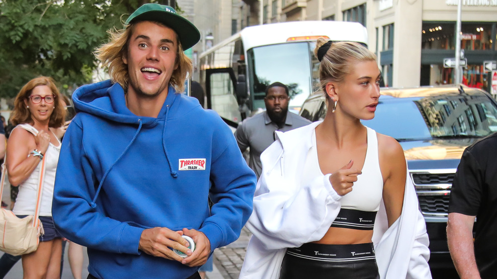 Justin Bieber and Hailey Baldwin are seen on July 12, 2018 in New York City.