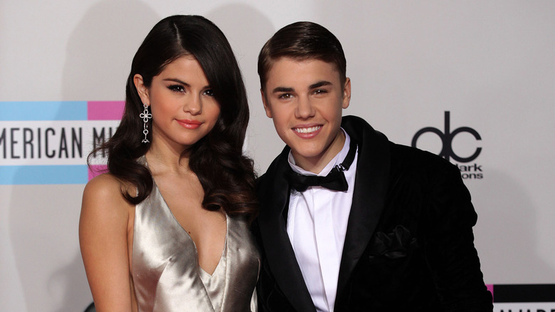 Justin Bieber and Selena Gomez smiling