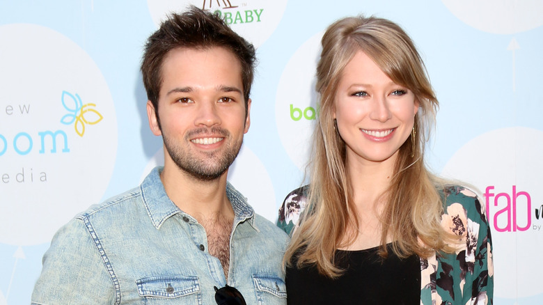 Nathan Kress and London Elise Moore smiling 