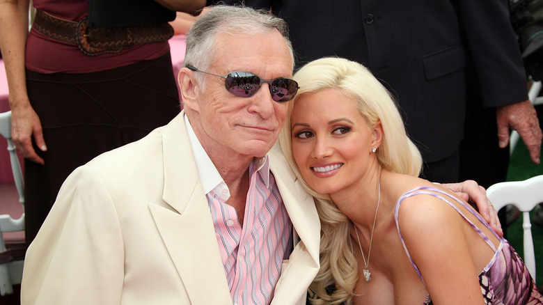 Hugh Hefner and holly Madison smiling