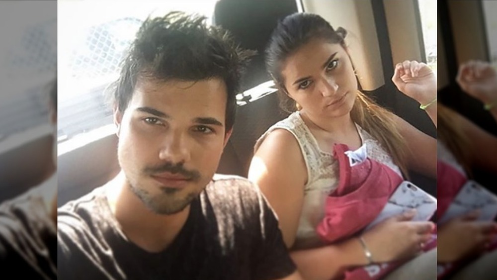 Taylor Lautner selfie with sister