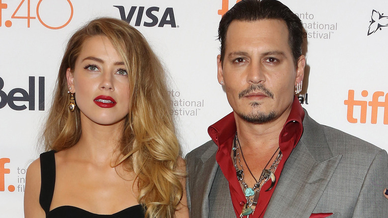 Johnny Depp and Amber Heard on red carpet