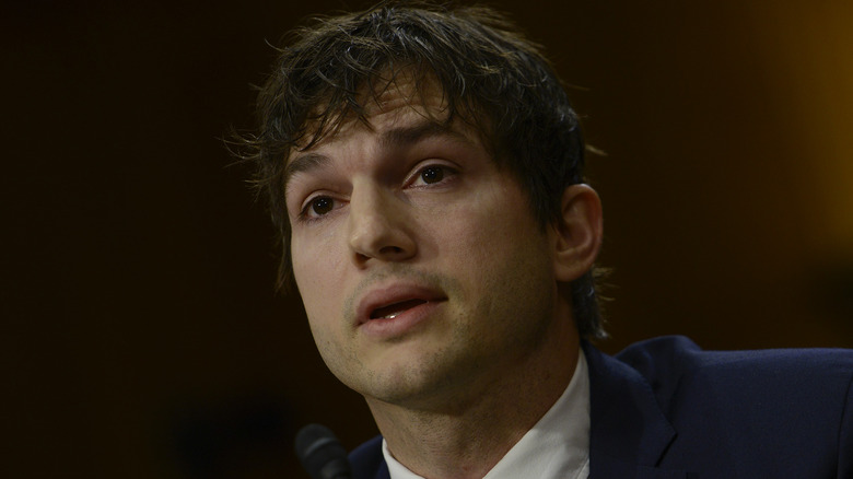 Ashton Kutcher giving speech