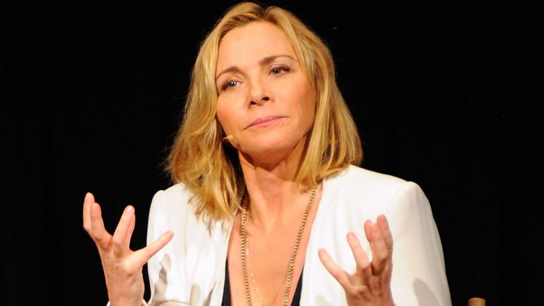 Kim Cattrall speaking with hands