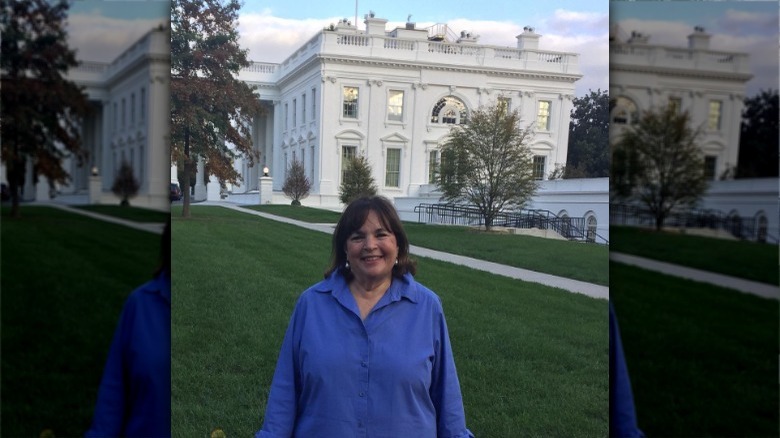 Ina Garten poses in front of the White House