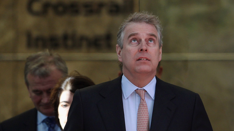 Prince Andrew looking up