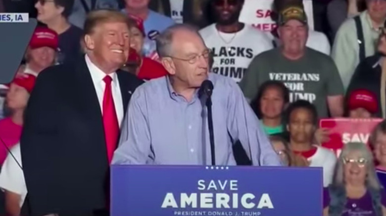 Donald Trump and Chuck Grassley at a campaign event