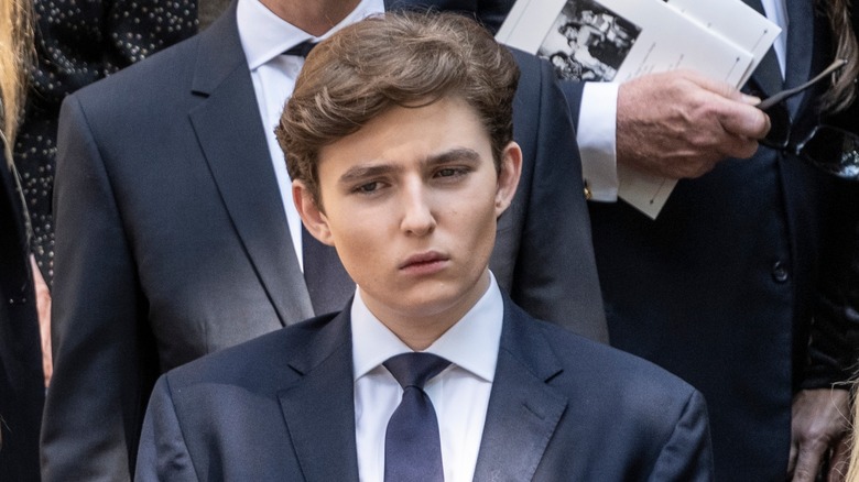 Barron Trump sad looking sideways