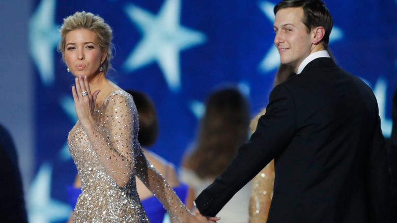 Ivanka Trump and Jared Kushner holding hands