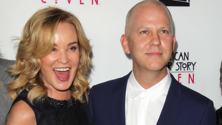 Jessica Lange and Ryan Murphy at the "American Horror Story Coven" Red Carpet Event