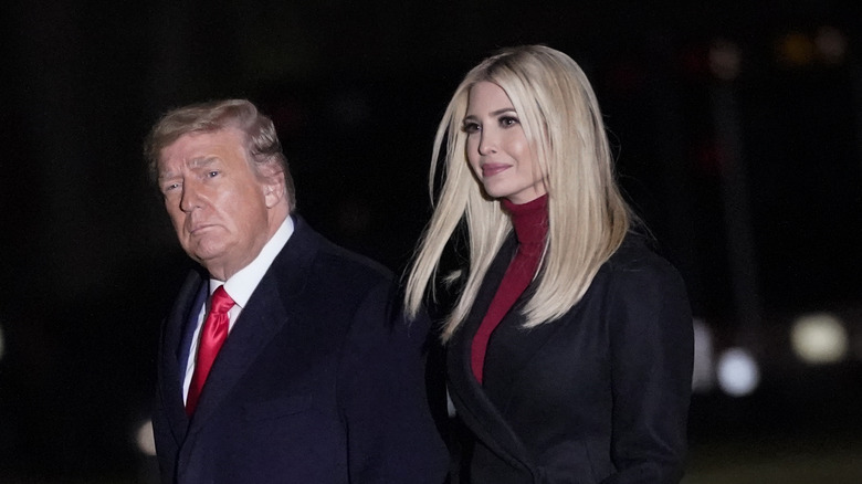 Ivanka Trump and Donald Trump on the White House lawn