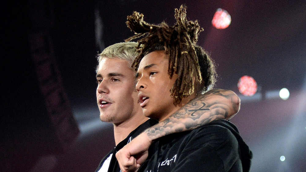 Justin Bieber and Jaden Smith on stage 