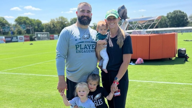 Jason Kelce poses with family