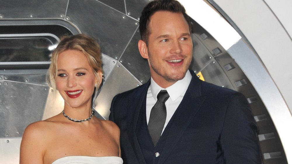 Actress Jennifer Lawrence and actress Chris Pratt arrive at the Premiere of Columbia Pictures' "Passengers" at Regency Village Theatre