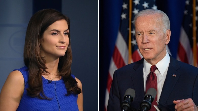 Kaitlan Collins and Joe Biden at events 