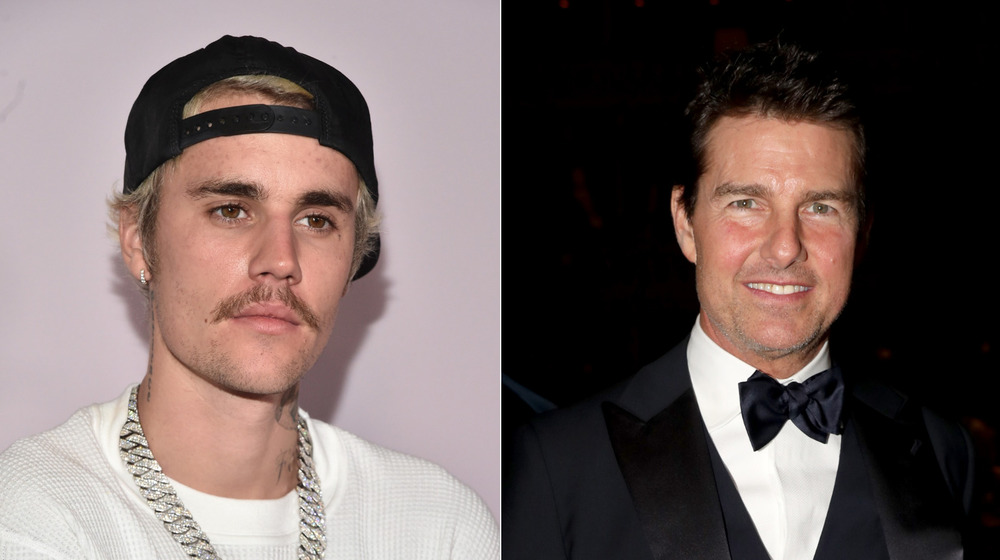 Justin Bieber and Tom Cruise at separate events