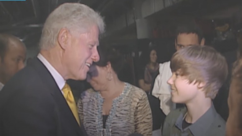 Bill Clinton and Justin Bieber meeting