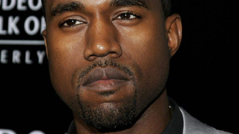 Kanye West looking serious