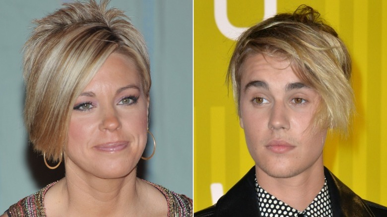 Kate Gosselin, Justin Bieber with side-swept bangs