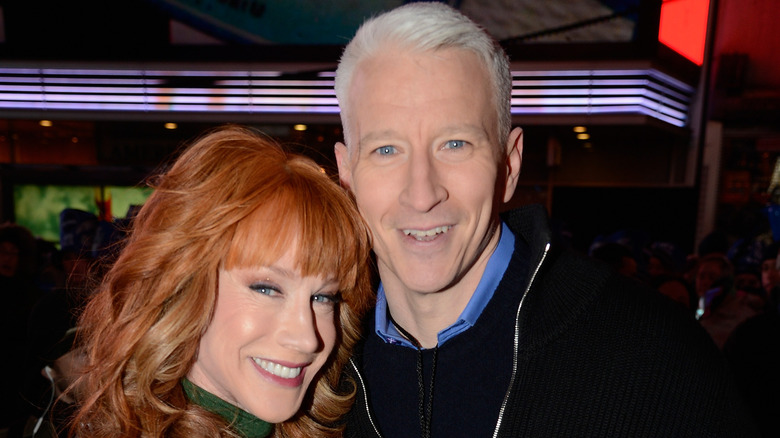 Kathy Griffin and Anderson Cooper posing for the camera