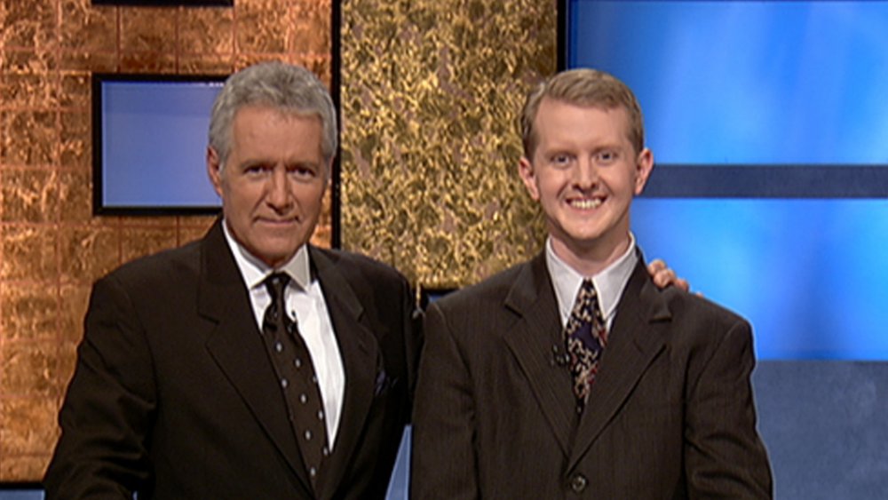 Ken Jennings and Alex Trebek