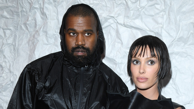 Kanye West poses with Bianca Censori